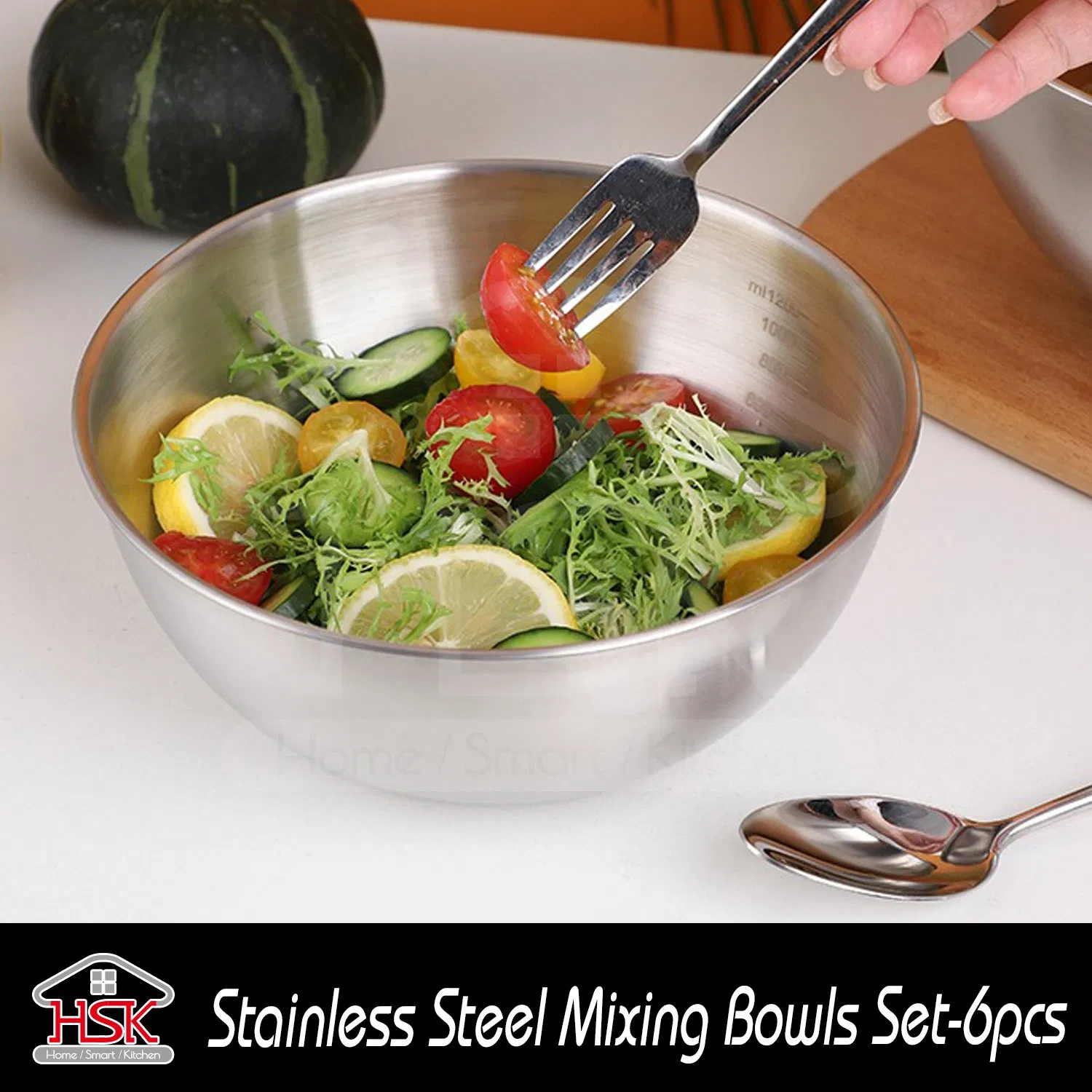 Набор мерных мисок из нержавеющей стали