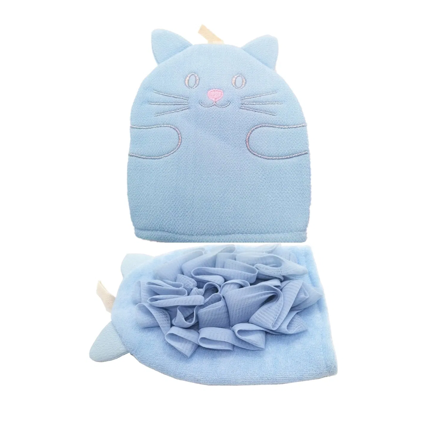 Kids Bath Time Fun Toys - Puppy Kitten Wash Cloth, The Puppy Animal Shape Cotton Mitt - Zoo Glove - Puppet - Wash Cloth - Children Bath Brush - Bath Pouf Puff