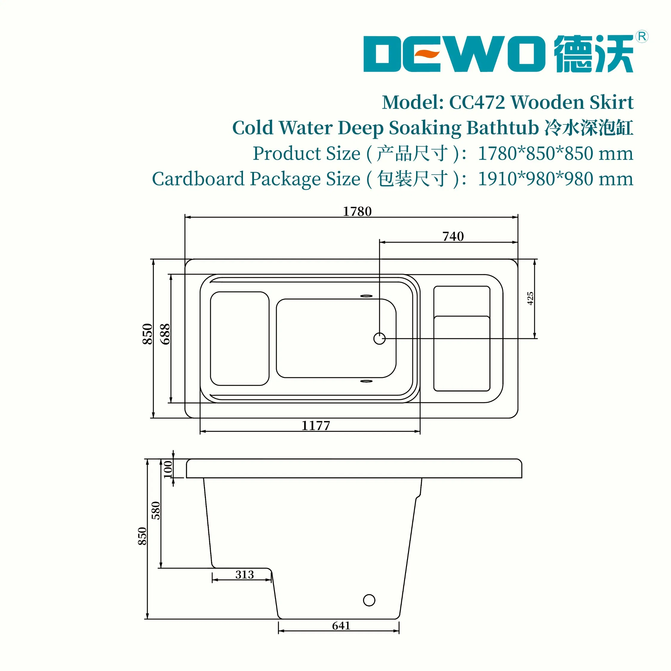 Встраиваемая акриловая ледяная ванна SPA для спортсменов и салонов