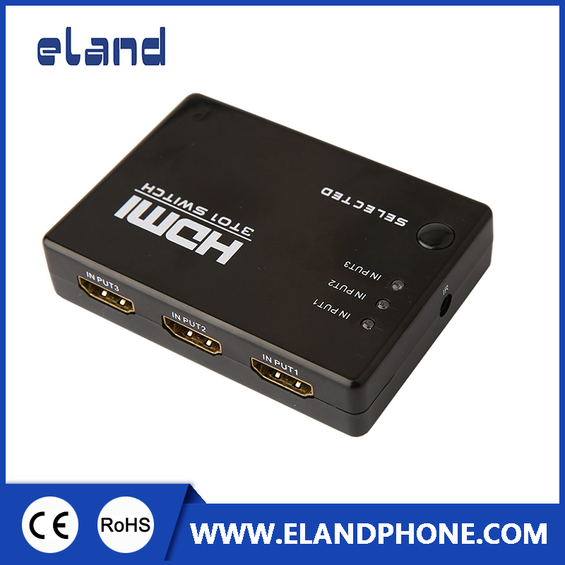 HDMI-коммутатор 3 входа, 1 выход, алюминиевый, с пультом