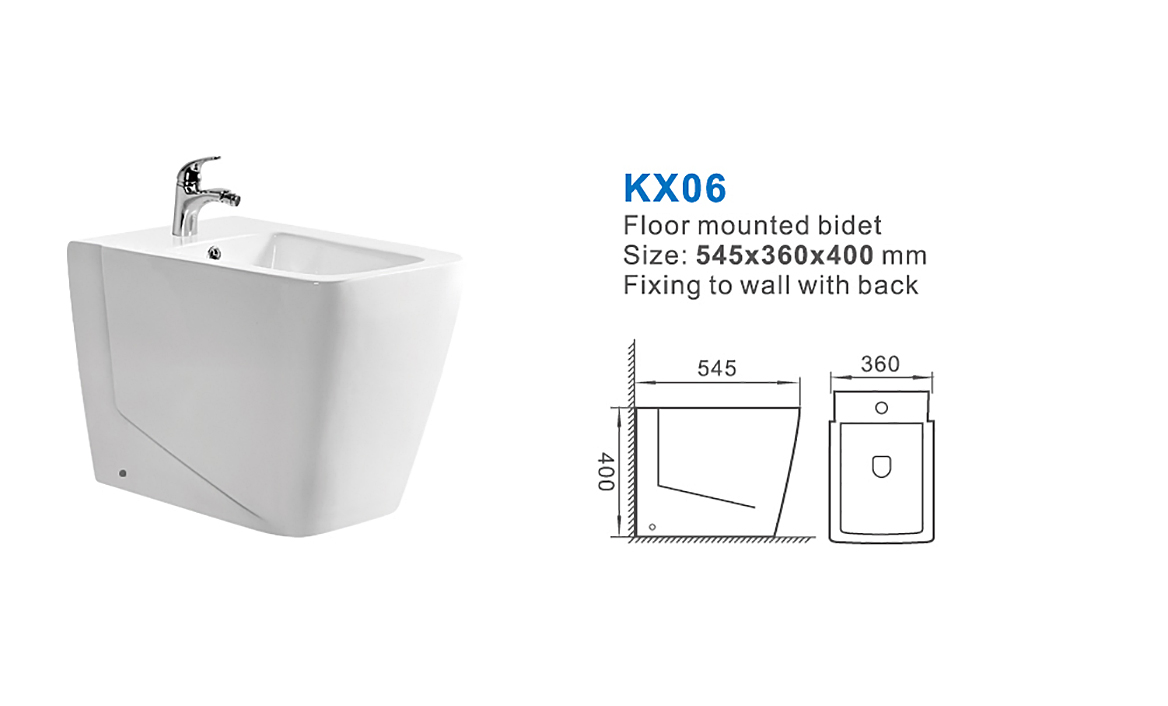 Bathroom Sanitaryware Wall Hung Toilet Ceramic Square Modern Concise Design Floor Mounted Floor Standing Bidet