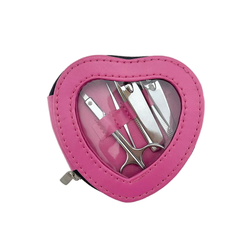 Beauty Stainless Steel Durable Pedicure Manicure Set with Heart Shape Bag