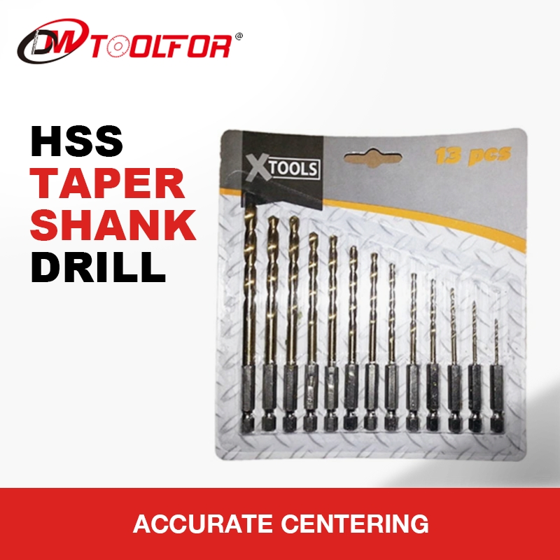 13.5-19mm HSS 4241 Metal Steel Black Oxide Taper Shank Twist Drill Bits 1/2" Reduced Drilling Twist Drill