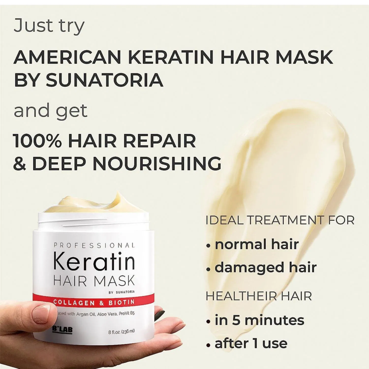 Professional Keratin Hair Mask for Hair Repair & Beauty