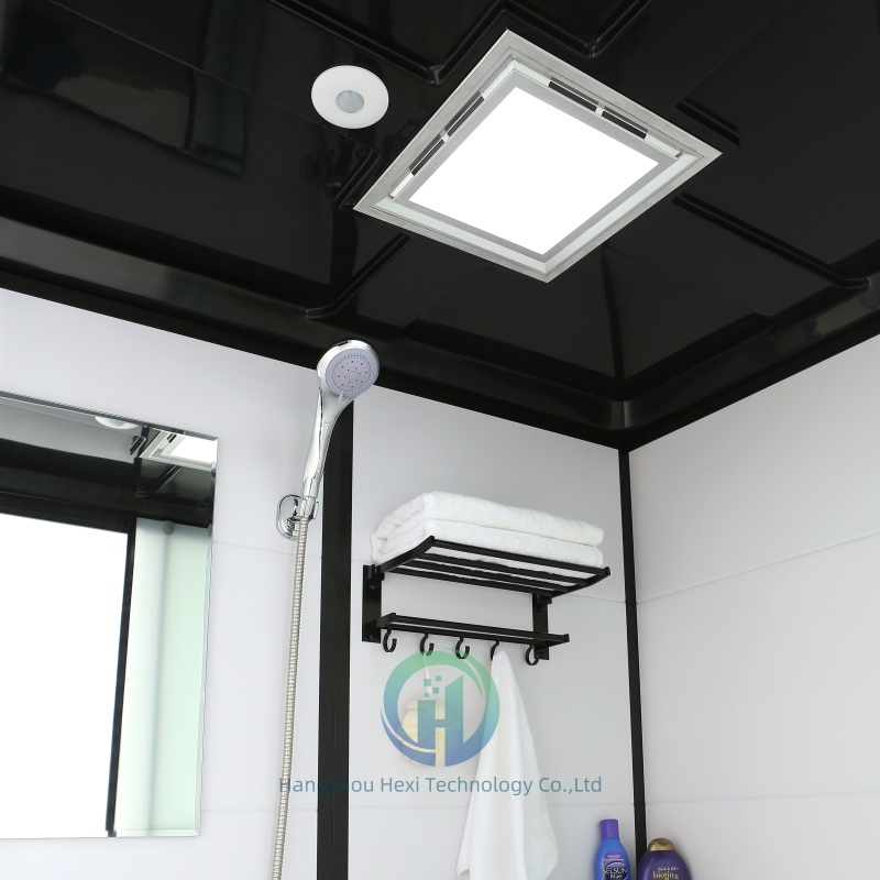 Customized Black Frame Frosted Glass Prefab Shower Room for Multiple Application