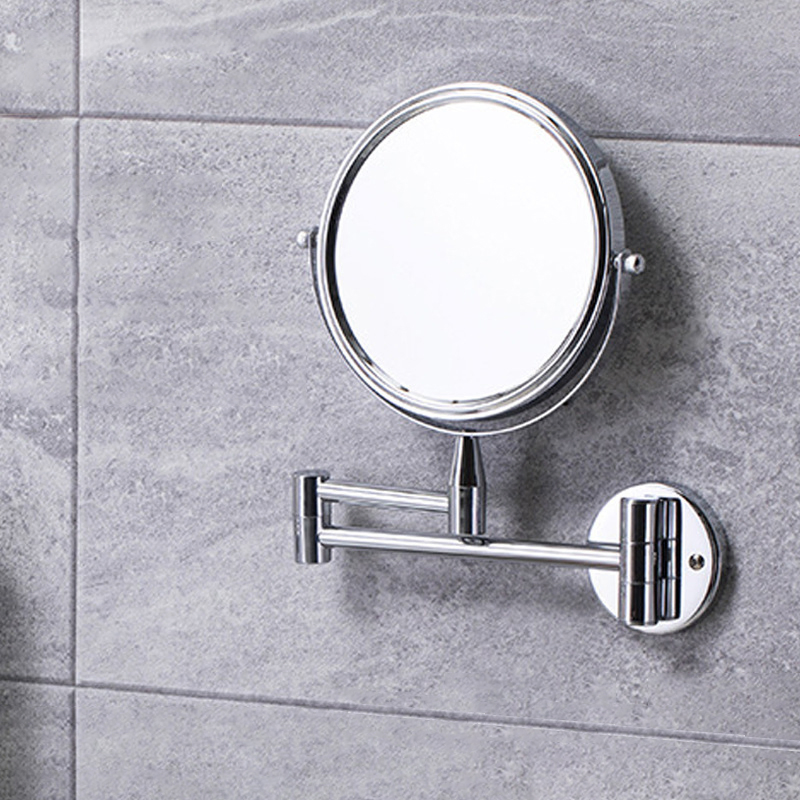 Bathroom Vanity Mirror Folding Telescopic Wall Hanging Free Punching Beauty Mirror Double-Sided High-Definition Beauty Makeup Mirror