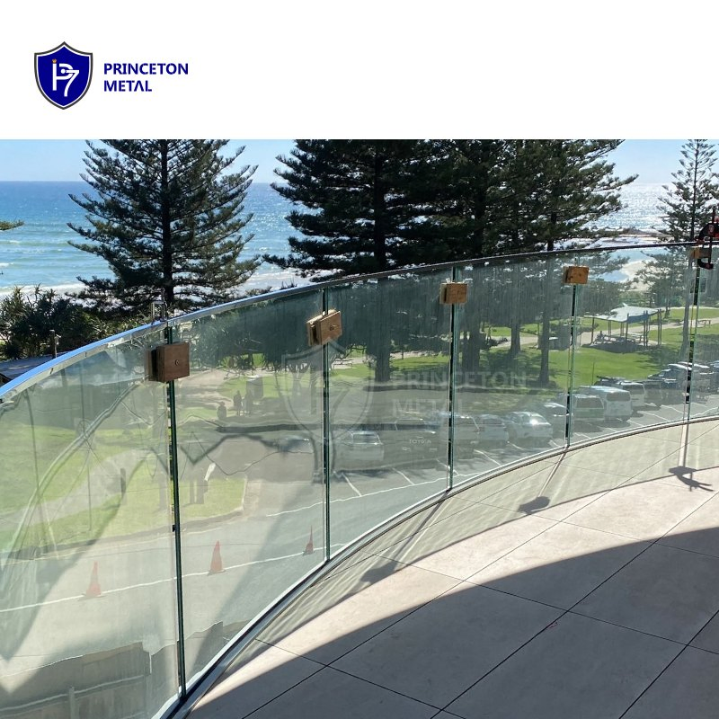 Outdoor Aluminum U Channel Glass Railing Aluminum Stair and Ramp Guardrails