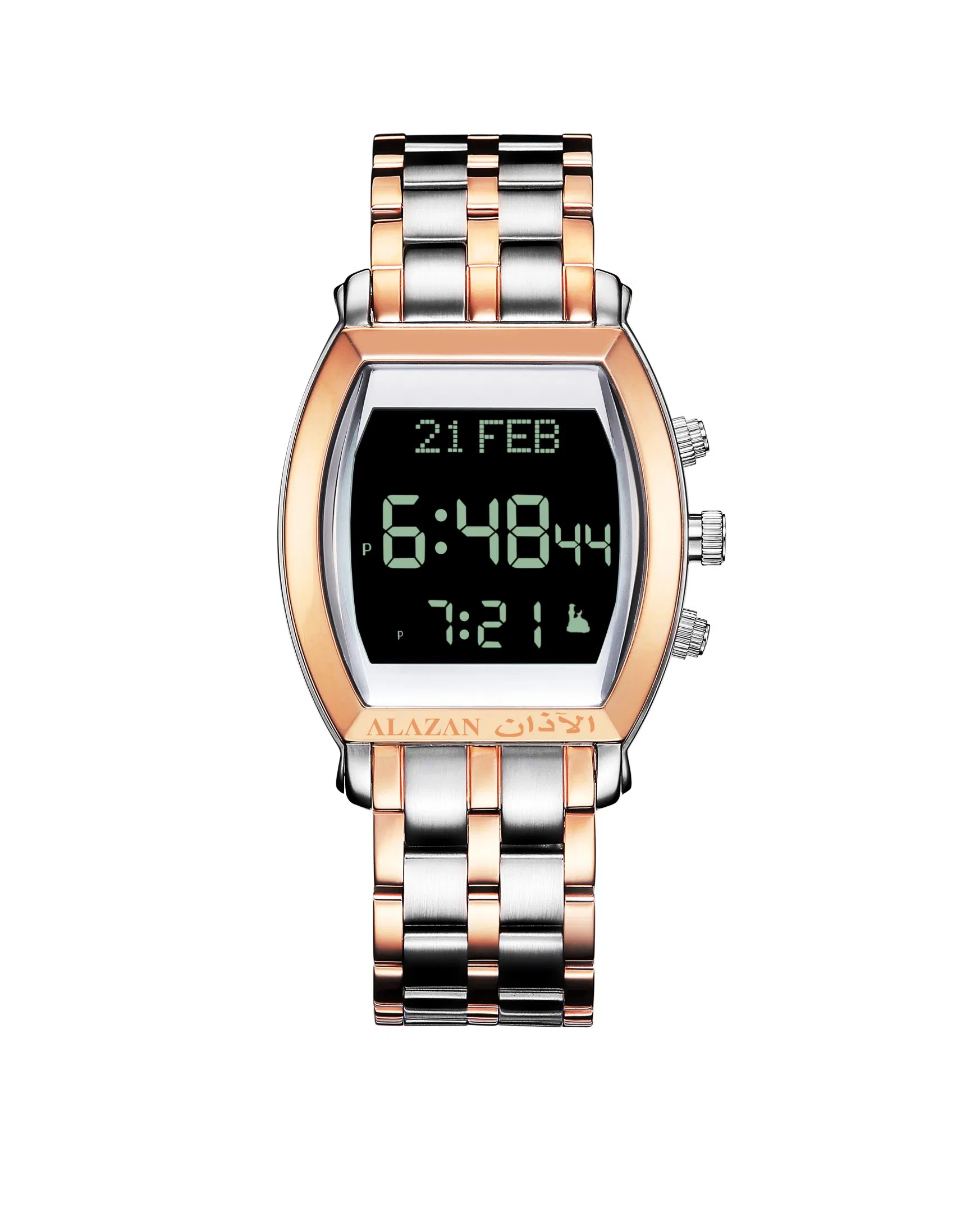 Stailess Steeel Case Azan Pray Alfajr Watches with Stainless Steel Strap