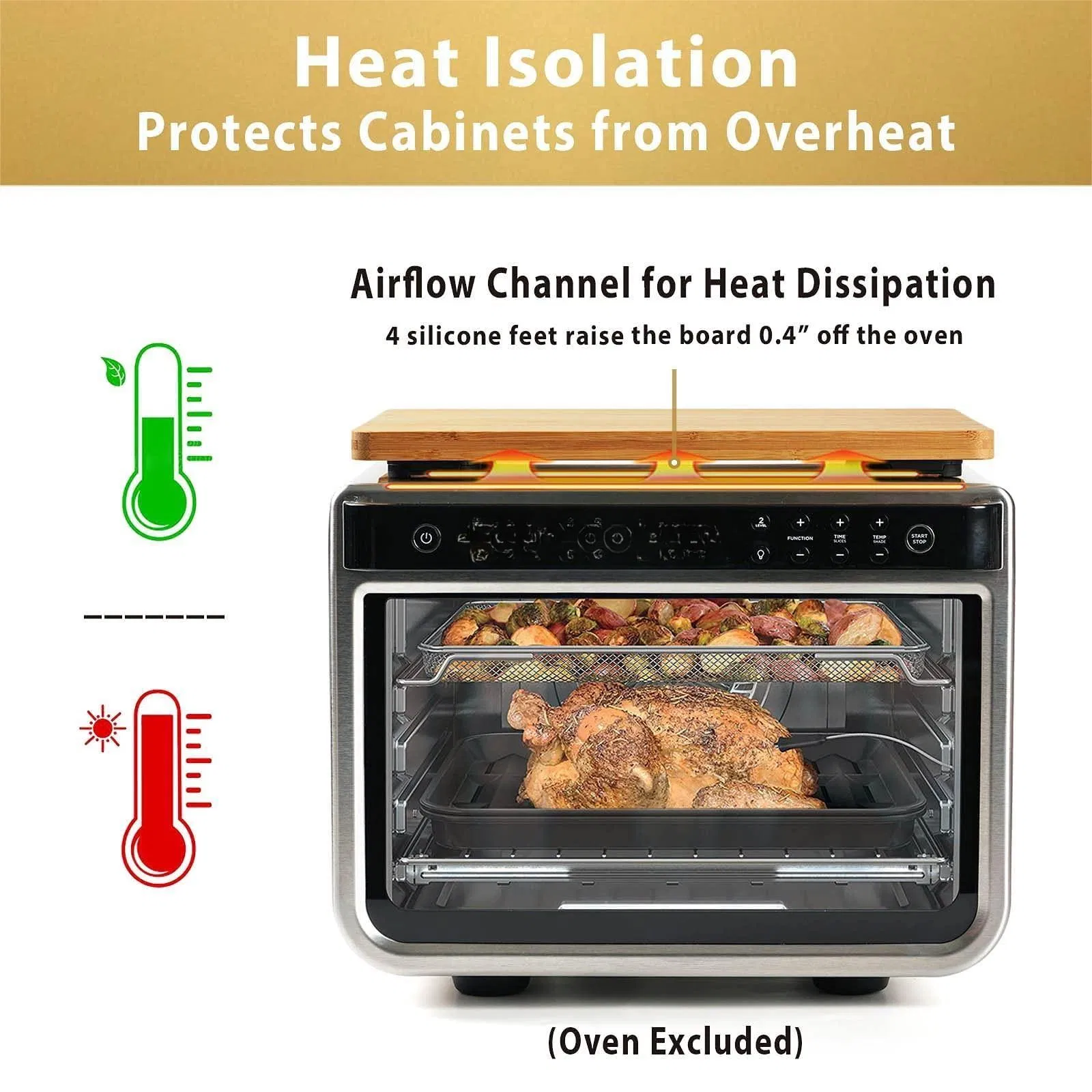 Compatible Silicone Feet Creates Storage Cutting Board Convection Toaster Oven