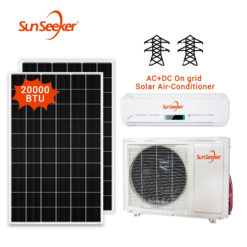 2.5HP 20000 BTU Mini Split Wall Mounted DC Solar Cell Energy Power Air Conditioner System Kit