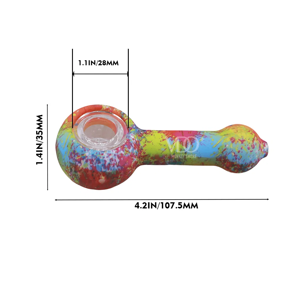 Silicone Oil Burner DAB Pipes Herb Tobacco Smoking Pipe Multi-Function with Wax Dabber Tool Glass Bowl