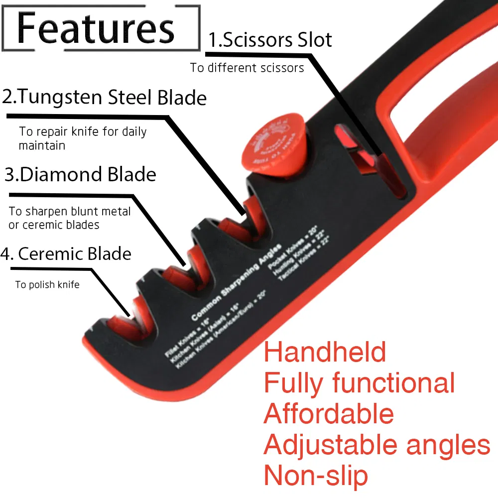 Adjustable Angle Sharpener Knife Sharpener Scissor Sharpener Rolling Knife Sharpener Steel Coarse Fine Knife Sharpener