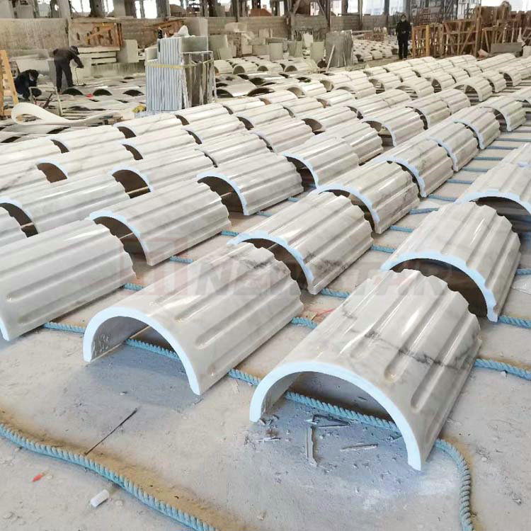 House Decoration Arch Tile Chinese White Stone Column Cladding Stone Pillar Cladding