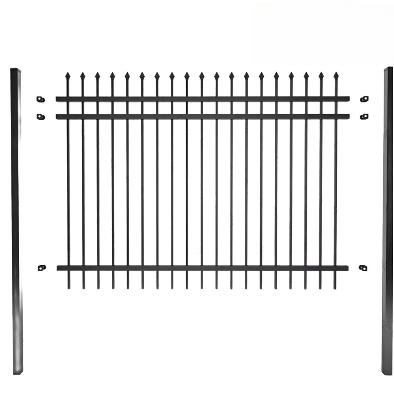 5.3 FT X 4.6 FT Galvanized Steel Black Painted Fence Garden