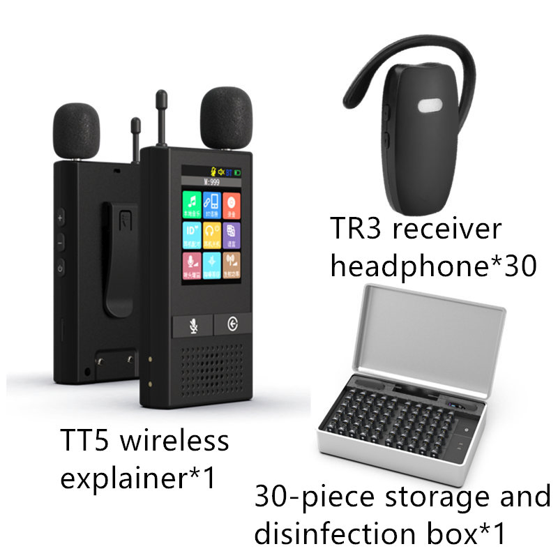 Tr3*30simultaneous Interpretation System Tour Guide Explaining Machine Walkie Talkie for Tourist Guide