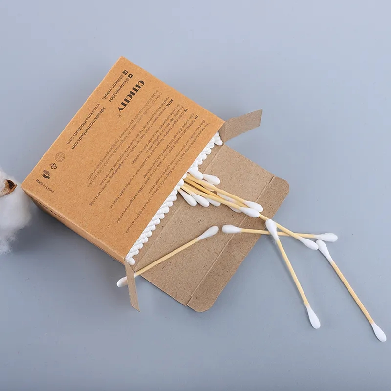New Product 200PCS Bamboo Cotton Bud Makeup Remover Swab Mini Buds