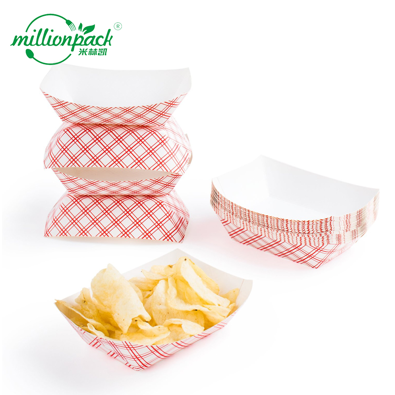 Leak Proof Disposable Kraft Food Tray for BBQ Outdoor and Street Food
