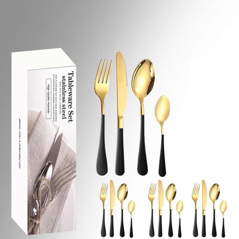 Cross-Border Hot-Selling Stainless Steel Cutlery Set Four-Piece Set