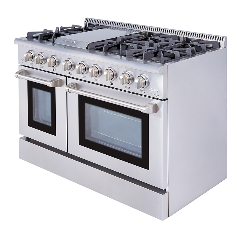 Stainless Steel 48inch 6 Burner Range Convection Oven and Griddle Hrd4803
