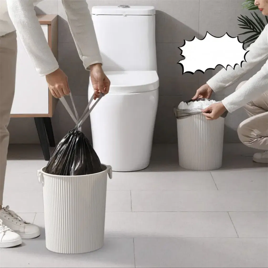 Heavy Duty Compostable 13 30 45 50 60 65 95 100 Gallon Plastic Drawstring Garbage Bag Trash Bag Roll Garbage Bag