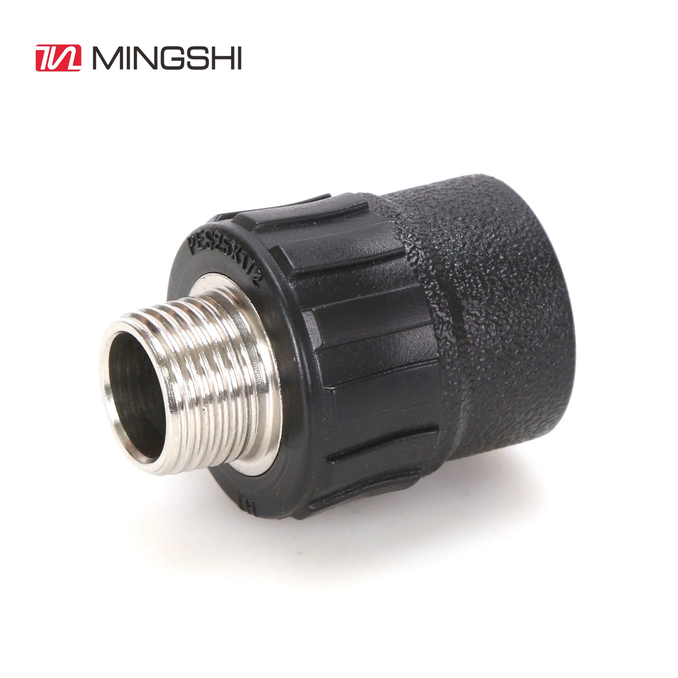 Mingshi OEM Plastic Fitting Wholesale Black Color HDPE Pipe Fitting Male Straight