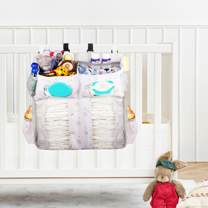 3-in-1 Diaper Caddy Organizer Holder for Baby Crib, Nursery Organization Diaper Stacker Storage for Crib, Changing Table, Car