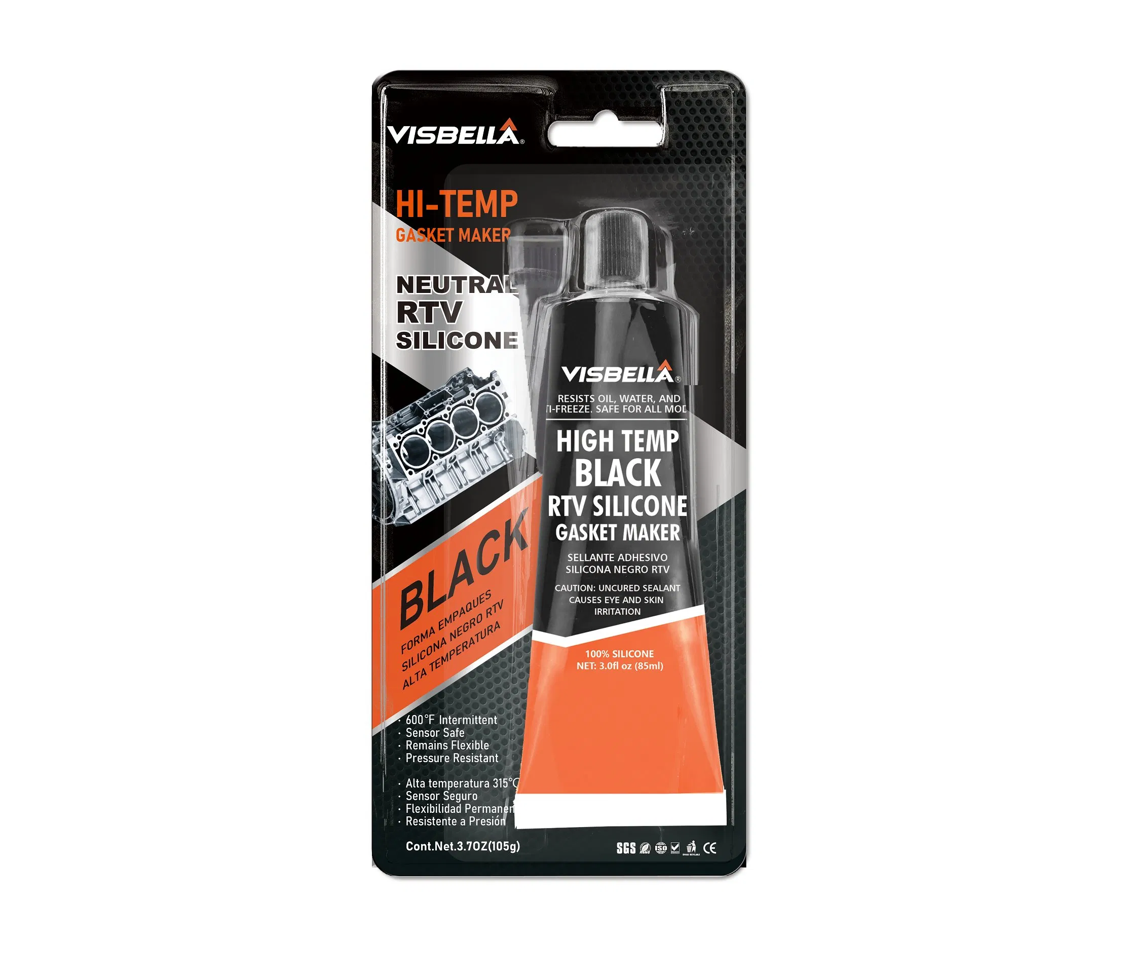 Visbella RTV Silicone Gasket Maker Preto