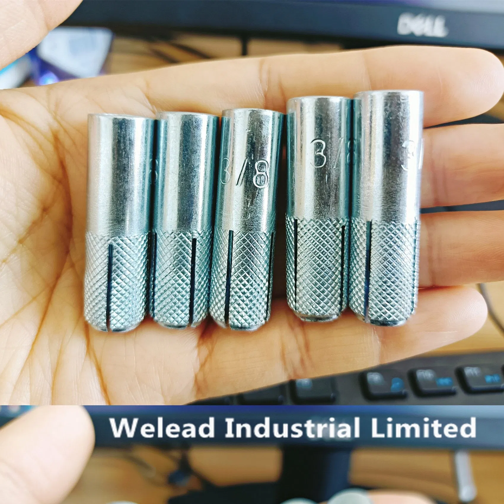 3/8'' Zinc Plated Carbon Steel Knurled Drop-in Anchor Internally Threaded Shell-Type Anchor Fastener Flange Expansion Concrete Fastener Threaded Nut