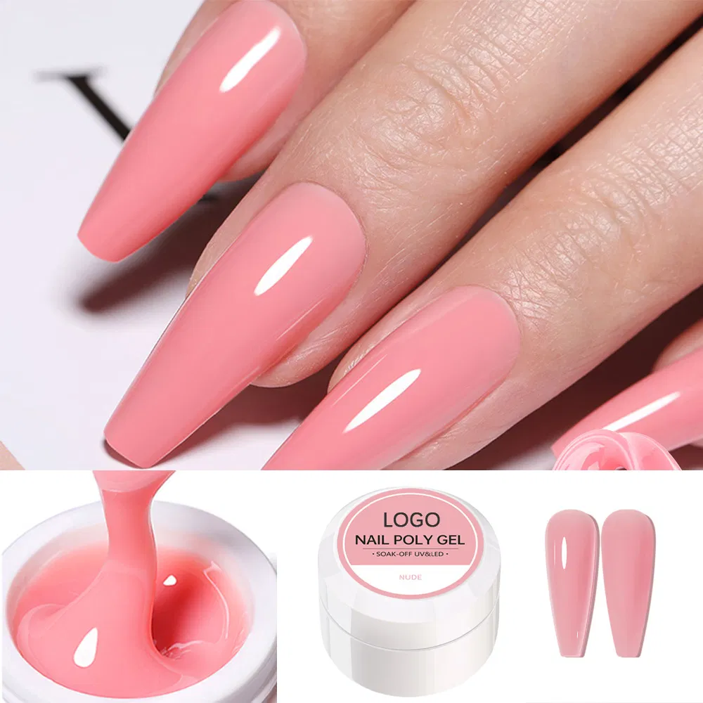 Nails Art Design Custom Manicure Care Colorful Nude Hard Jelly Resin Nail Extension Odorless UV Gel Kit