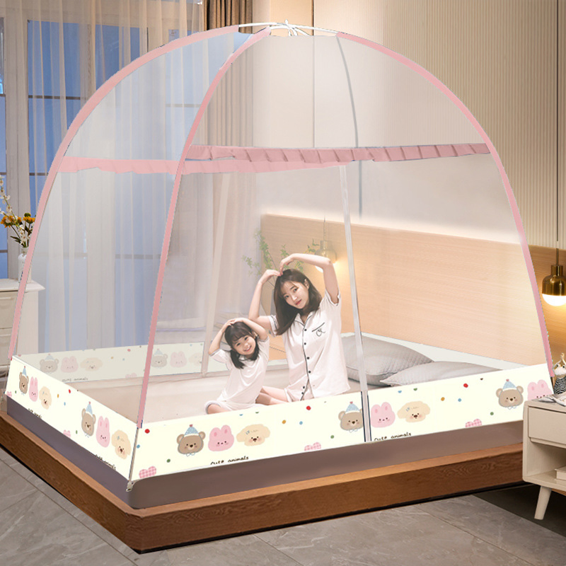 Folding Fiberglass Mosquito Net Bed Canopy Free-Installation Travel Pop up Tent