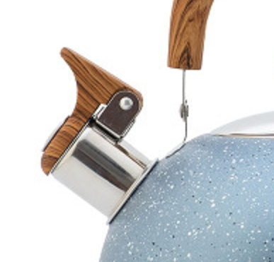 Retro Stainless Steel Whistling Teapot Kettle with Wooden Handle Wbb16343
