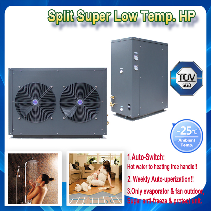R32 11kw 50-60Hz Evi Split Type Air to Water Geyser Heater Pump -25degc Cold Temperature Floor Heating Boiler