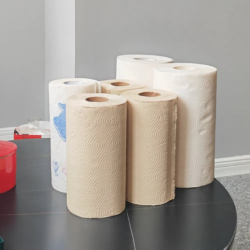 White Natural Brown Kitchen Towel Embossed Hygienic Kitchen Towels Paper Tissue Towel Roll