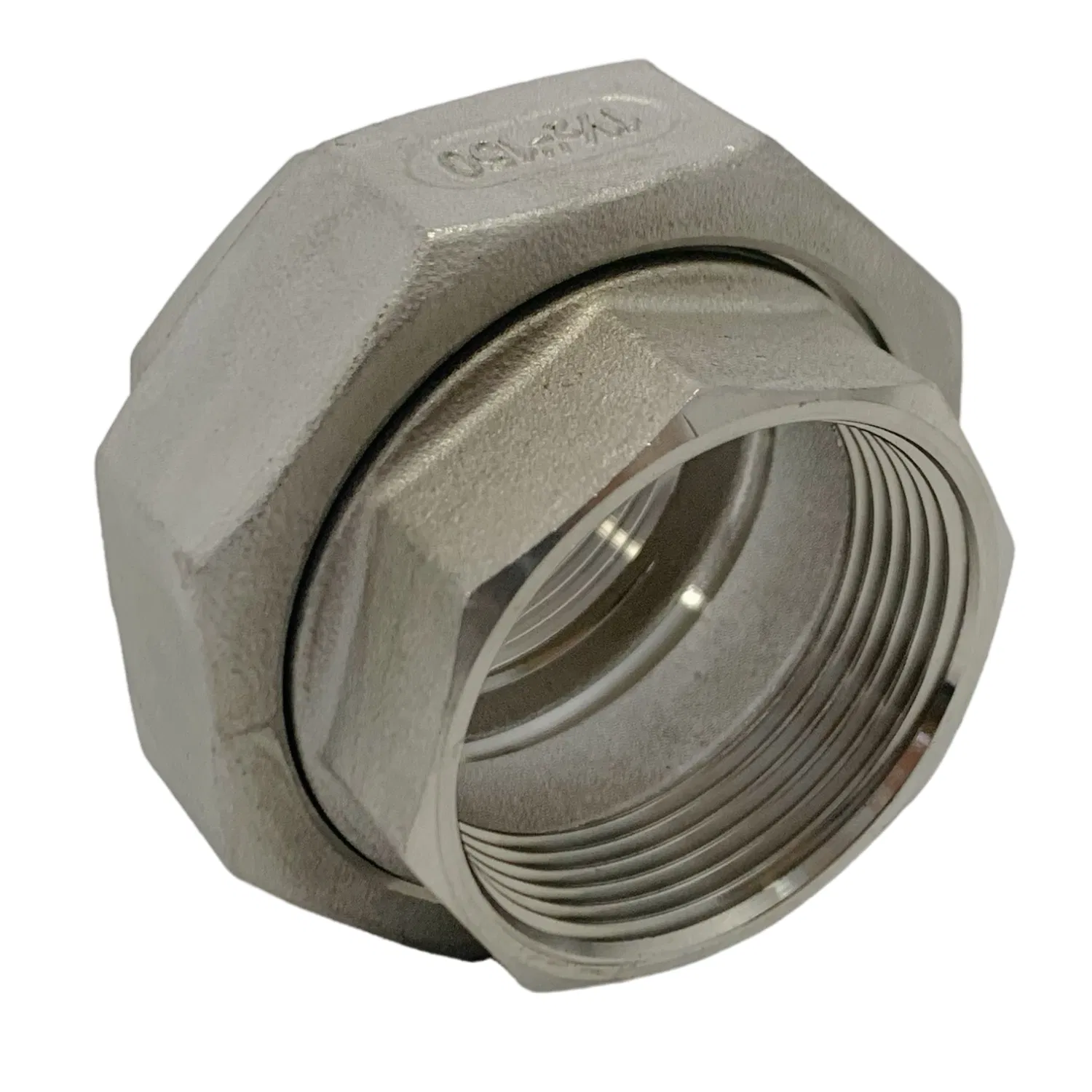 Stainless Steel Union - Female Connection in SS304/SS316 Casting Texture