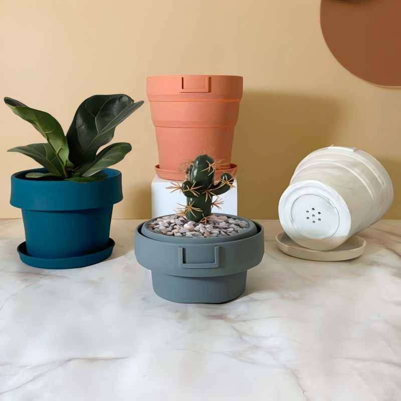 Professional Silicone Mold Factory Custom Logo Silicone Pots for Indoor Gardens, Flower Nurseries, and Bonsai Plants