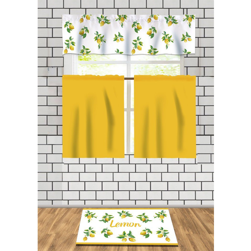 Manufactery Texpro New Design Lemon Kitchen Tier Set with Antifatigue Mat