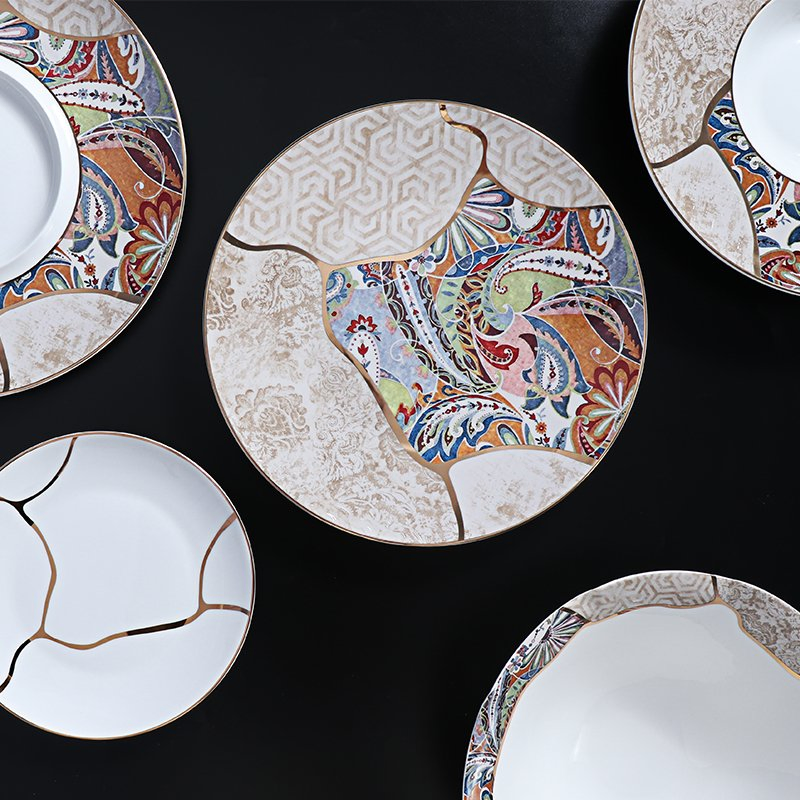 Luxury Bone China Divided Plate Cake Dessert Display China Plate
