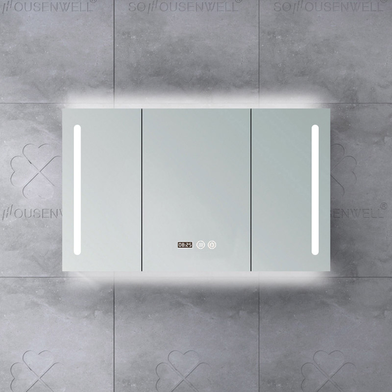 New Style LED Cabinet Marble Basin Wall Hung Intelligent Bathroom Mirror Vanity