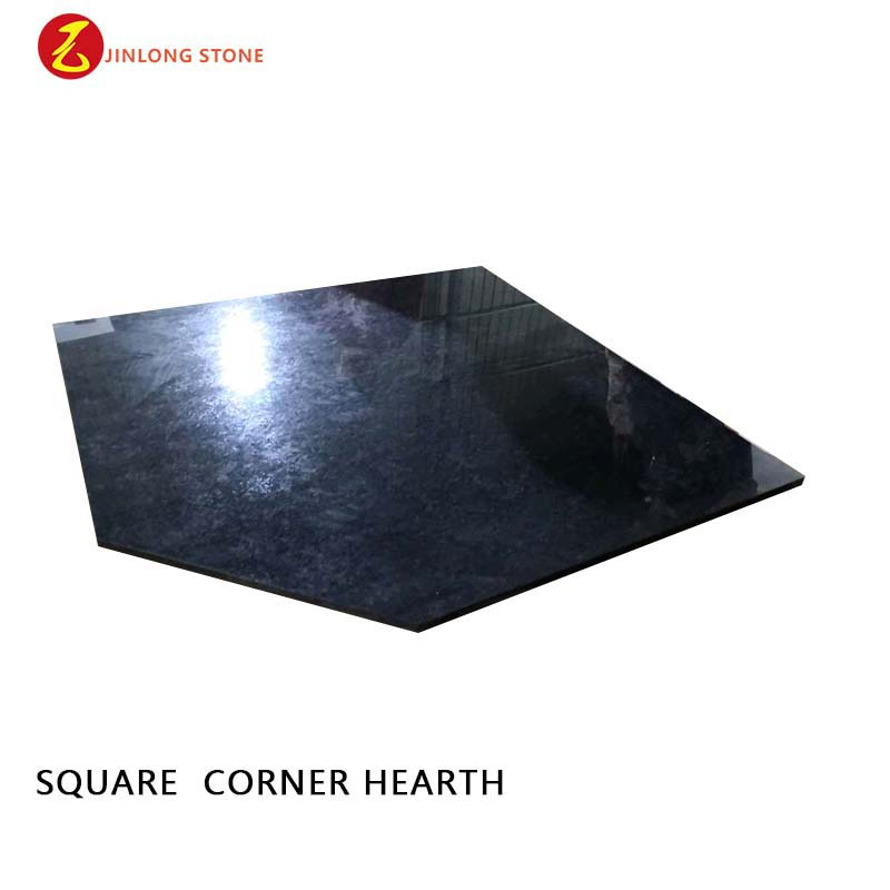 Black Crystal Natural Granite Stone Slab for Rectangle Fireplace Stove Round Hearth Parts