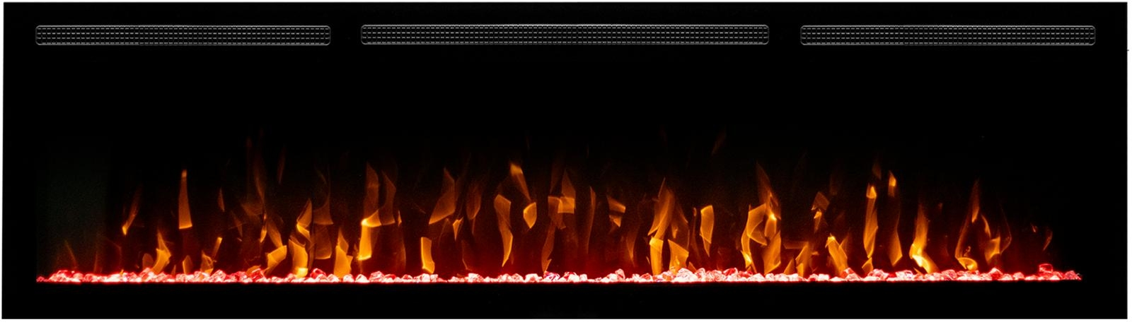 High-Quality 72-Inch One-Sided Electric Fireplace with LED Flame Heated Steel Remote Control