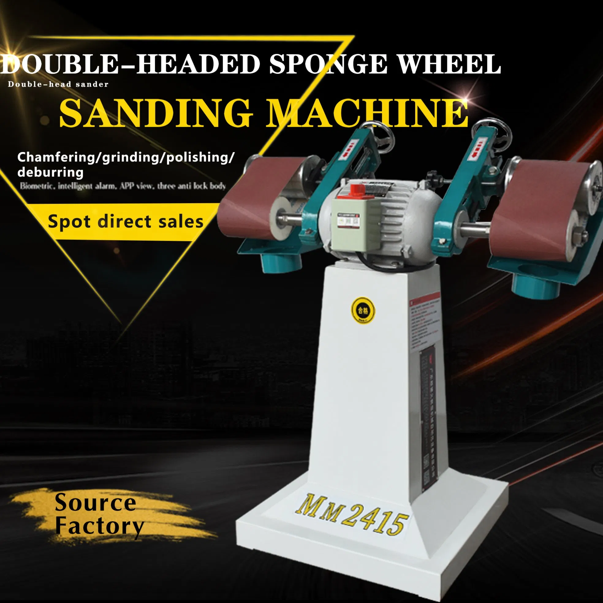 Multi Functional Adjustable Angle Sand Belt Polishing and Grinding Dual Head Sanding Machine
