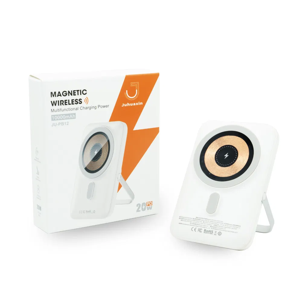 Good Quality 10000mAh Wireless Magnetic Pd 20W Power Bank with Fixed Bracket with LED Power Display