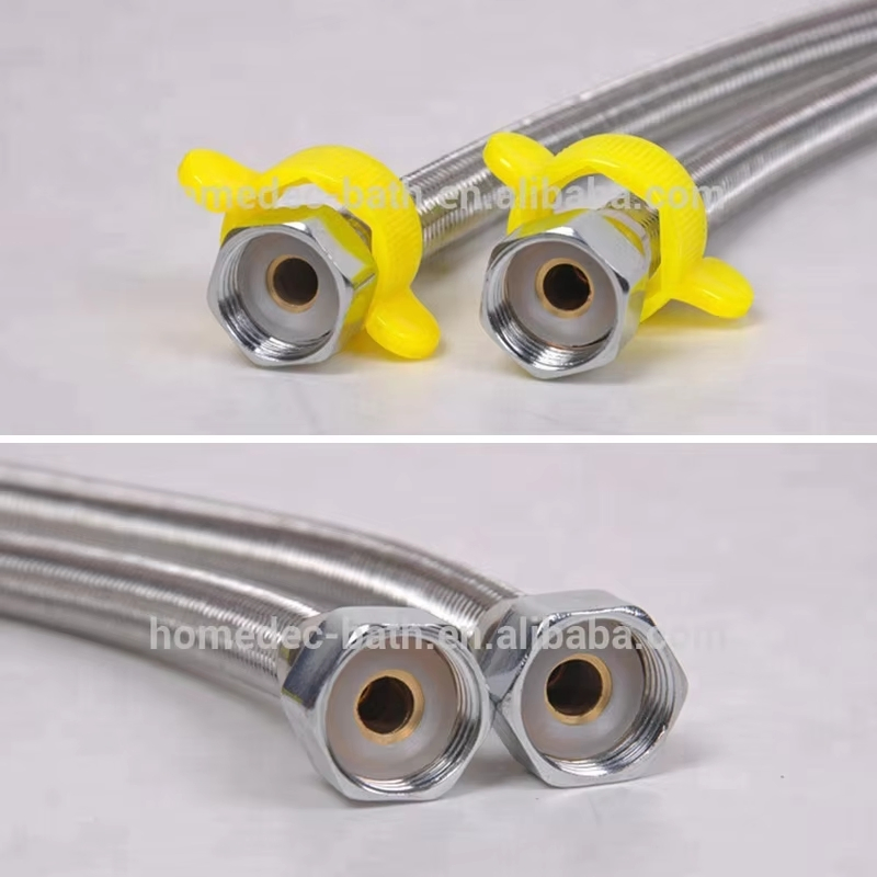 304 Stainless Steel Braided Hose Water Inlet Hose for Basin Kitchen Hot and Cold Water Pipe 60cm