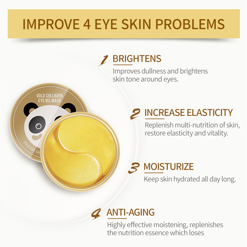 Hot Sell Collagen 24K Gold Eye Mask Remove Dark Circles Hydrogel Gel Mask 24K Gold Under Eye Patches