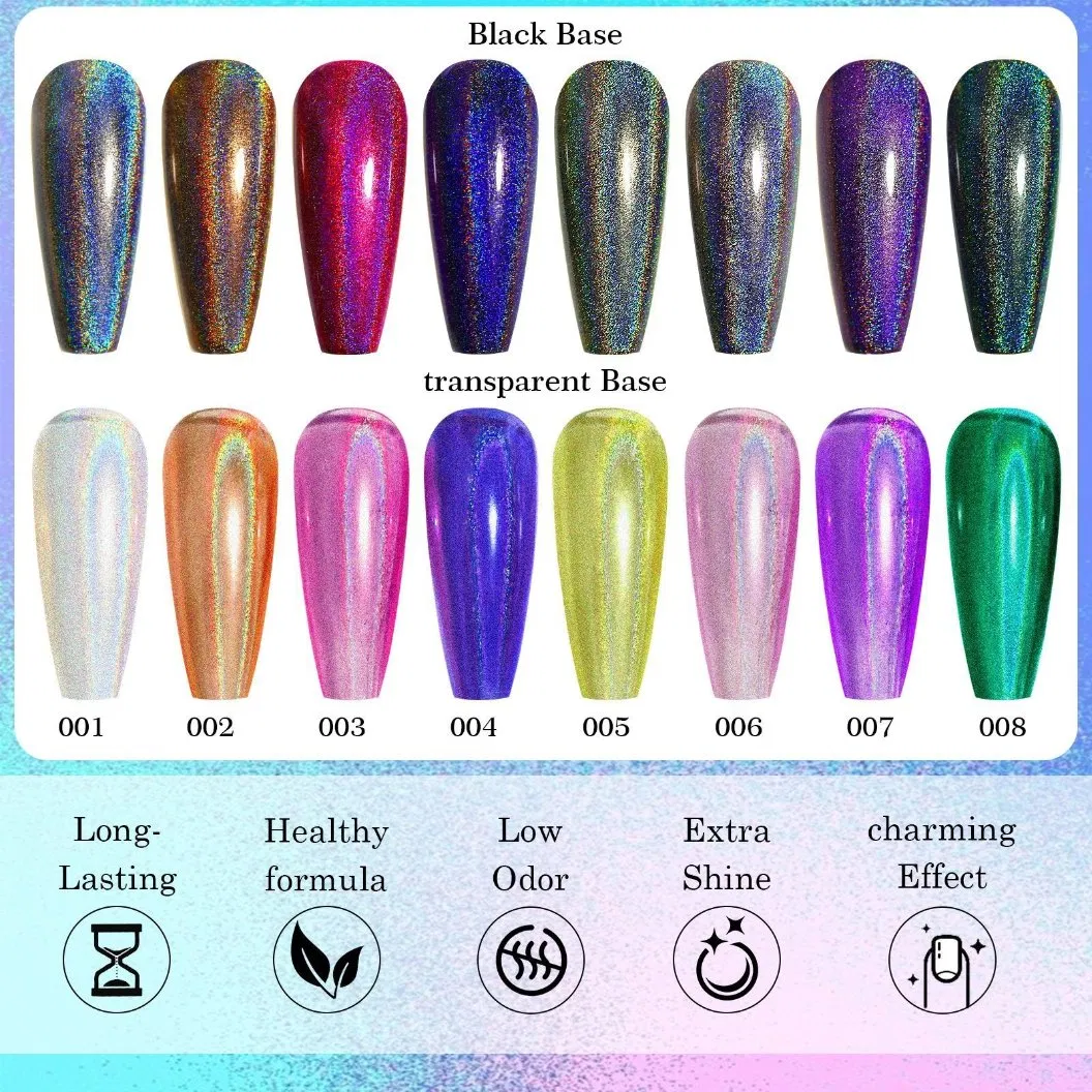 7m Laser Glitter Colorful and Magic Sequins UV Gel Nail Polish for Nail Art Polish Salon