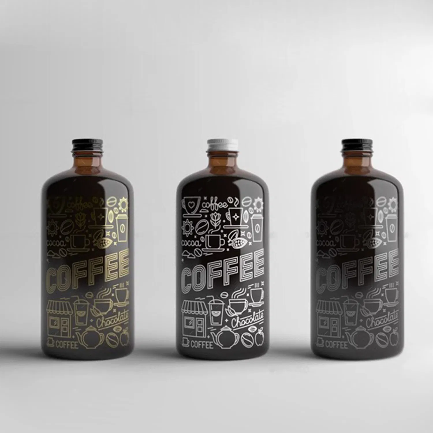 Glass Bottle Manufacturers Fermentation Amber Glass Brewing Boston Bottles with Phenolic Poly Cone Caps