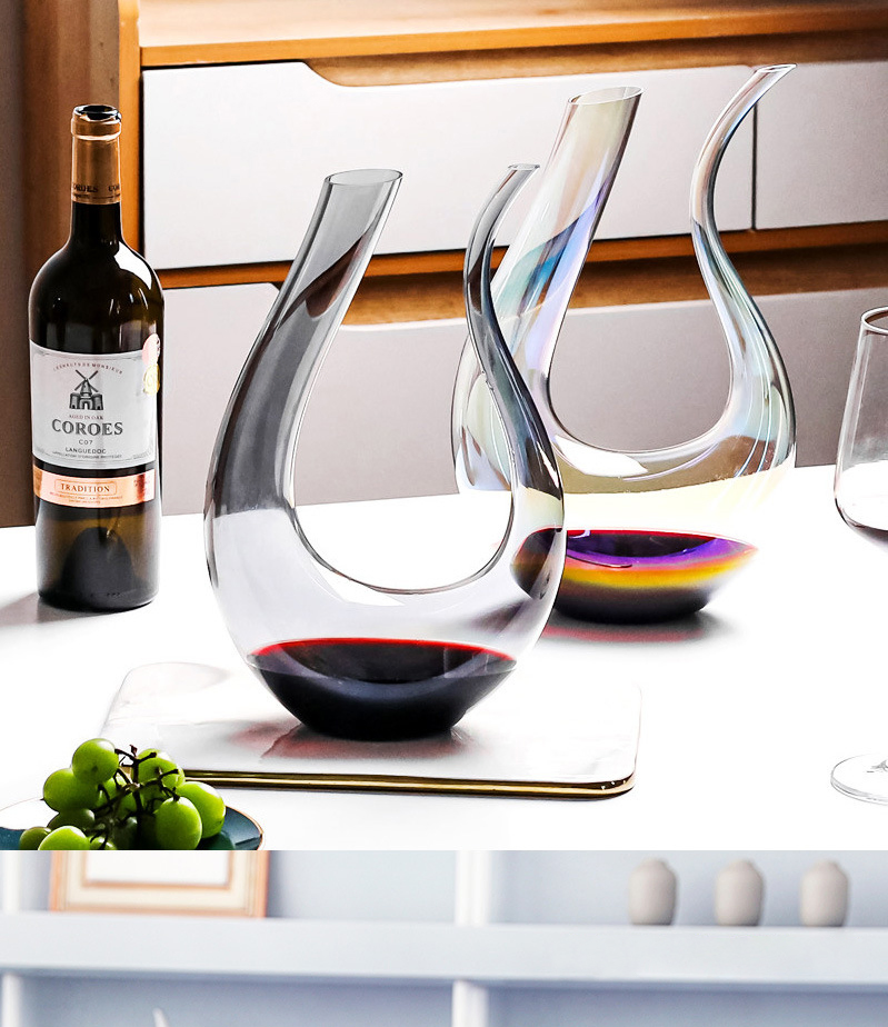 Hight Quality Mouth Blown U Shape Red Wine Glass Wine Decanter for Hotel Restaurant Feast