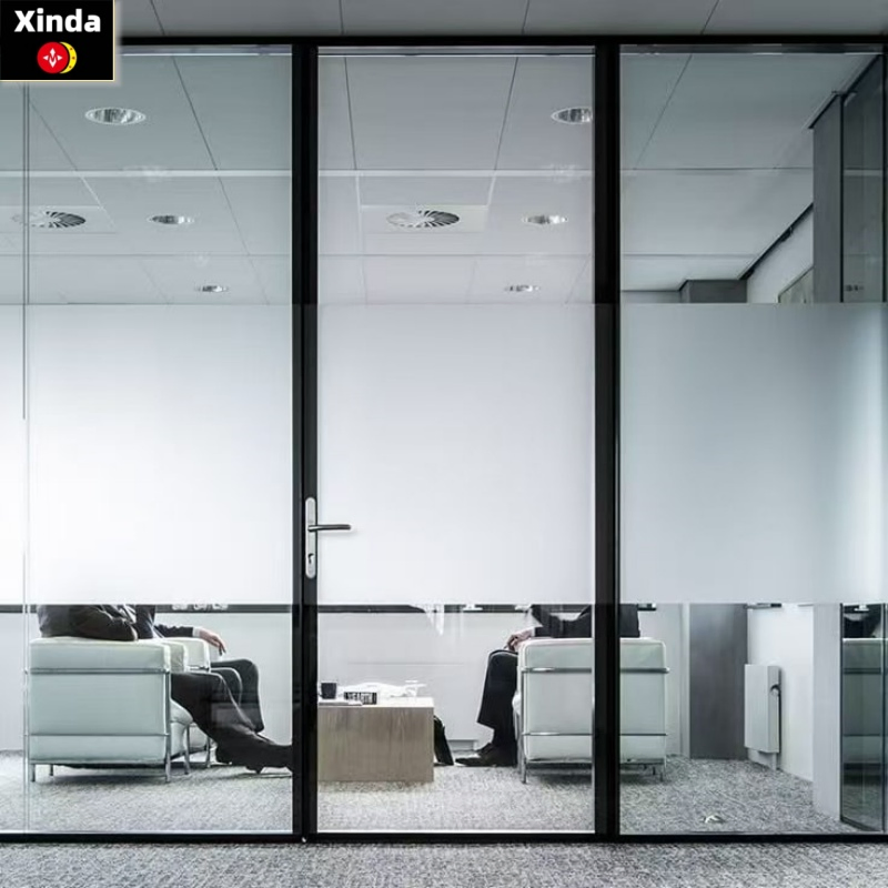 Glass Partition Wall Thickness Aluminum Frame Full View Single Double Glass