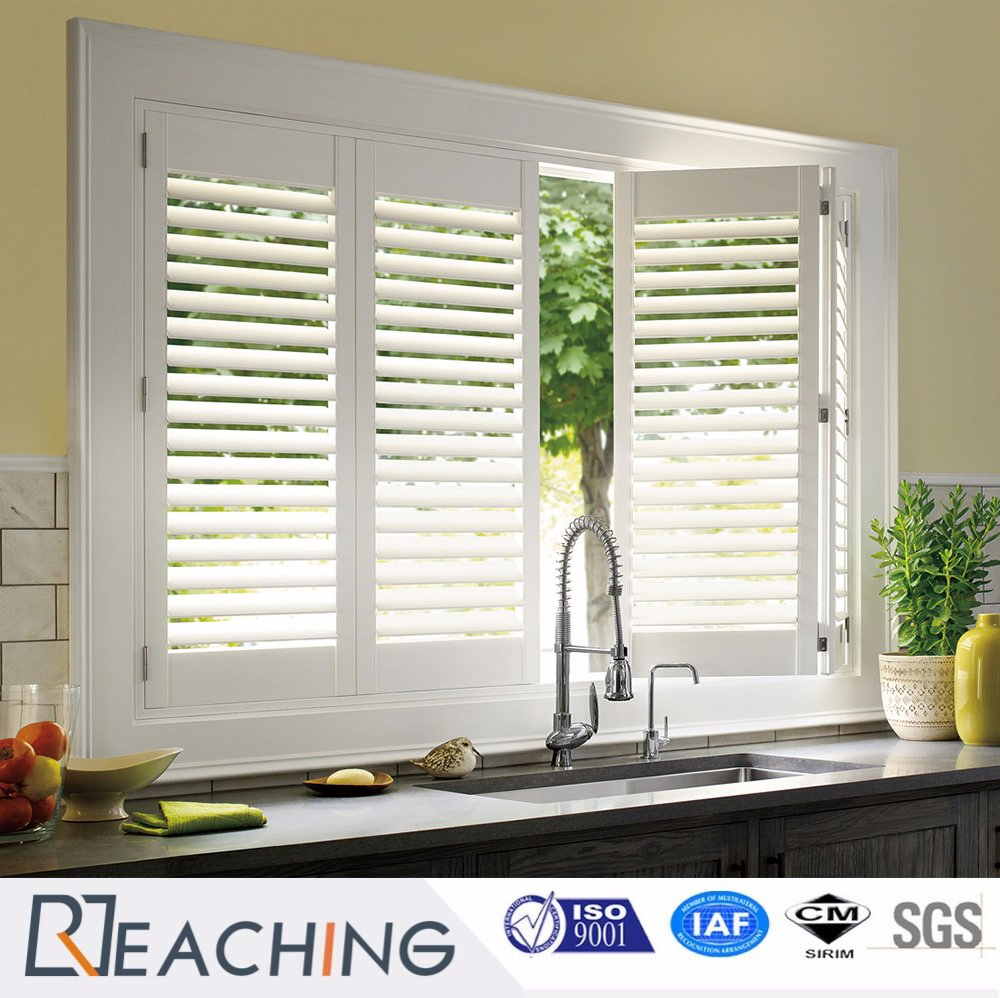 Conch Profile UPVC/PVC Louvers Plastic Shutter Window Free Adjust Gap Model Hinged Window for House