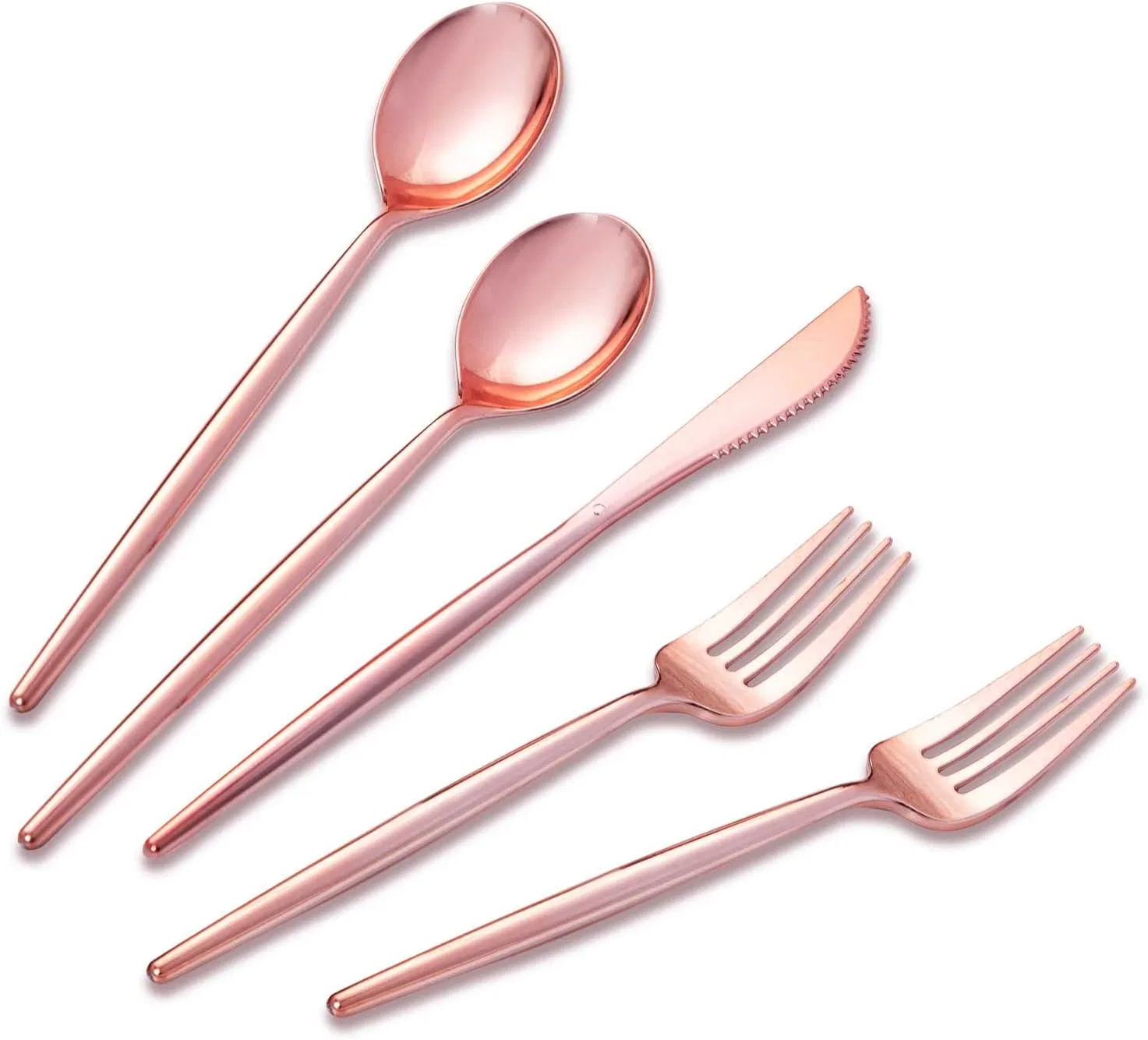 Elegant Rose Gold Disposable Cutlery Set for Parties